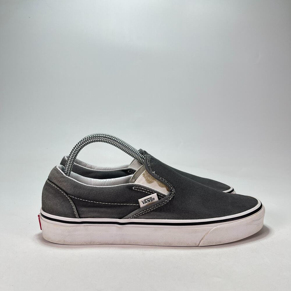Vans Classic Charcoal Gray Casual Skate Shoes Slip On Sneakers Men's Size 8